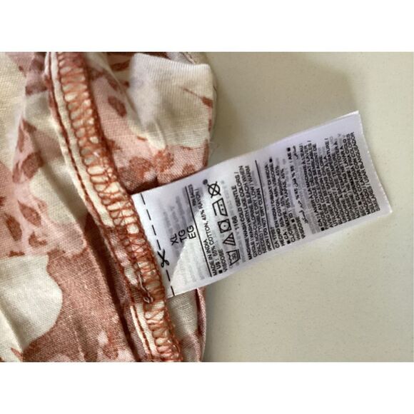 Old Navy Womens Smocked Coral Maxi Dress Sz XL Floral Stretch Peasant - Picture 8 of 9